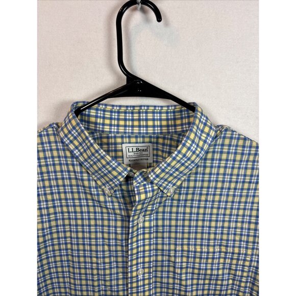 L.L. Bean Mens Slightly Fitted Button-Up Checkered Shirt Size L-Reg - Picture 6 of 12